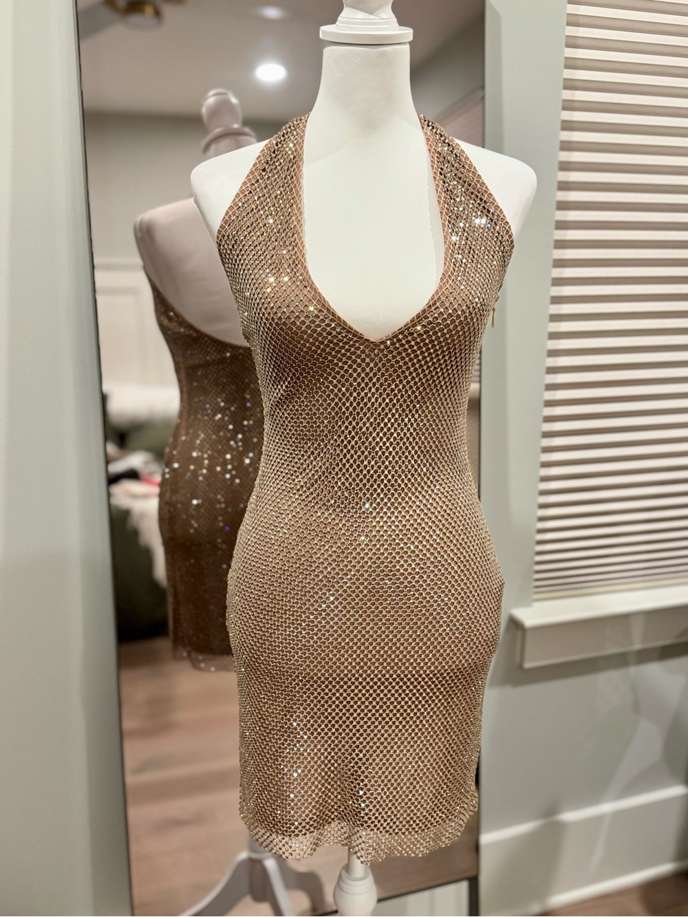 Babyboo Starla Mini Dress in Gold - Small